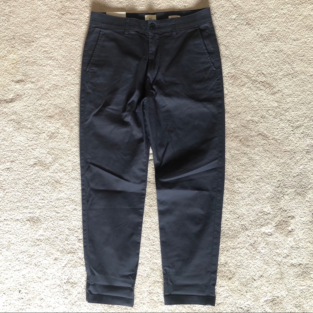 H&M Navy Slim Stretch Cropped Chinos sz 30